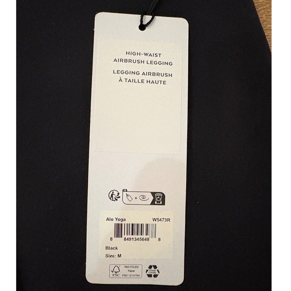 Alo Yoga High Waist Airbrush Legging Black Size M W5473R Athletic Tights - Picture 5 of 10